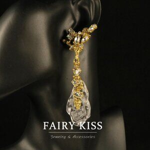 Statement Irregular Bright Gold Earrings